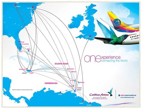 Caribbean Airlines Route Map Air Jamaica Route Map Airlines