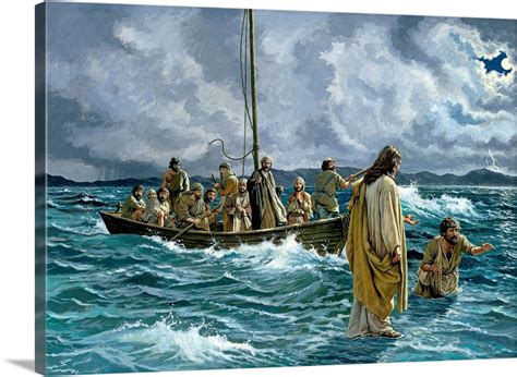 Christ Walking On The Sea Of Galilee Wall Art Canvas Prints Framed