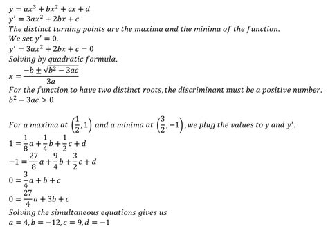 [solved] Prove That The Graph Of Y Ax 3 Bx 2 Cx D Has Two Distinct Course Hero