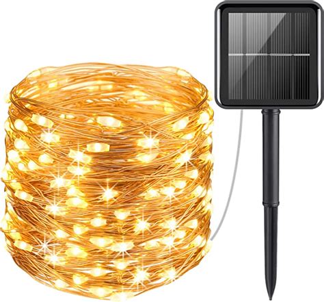 Amir Upgraded Solar String Lights Outdoor Mini 33feet 100 Led Copper