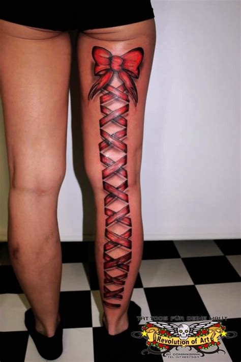 36 Fabulous Corset Tattoos For Leg