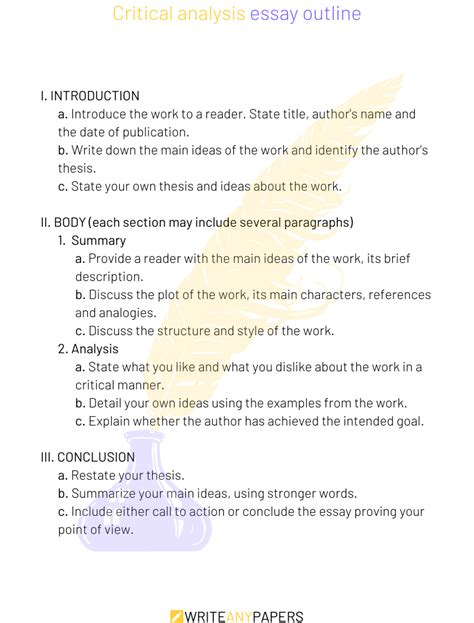 A critique is usually written in response to a creative work, such as a novel, a film, poetry, or a painting. Critical Analysis Essay 101: How to Write a Literary Analysis