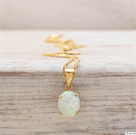 White Opal Necklace Opal Pendant Opal Necklace Opal Jewelry