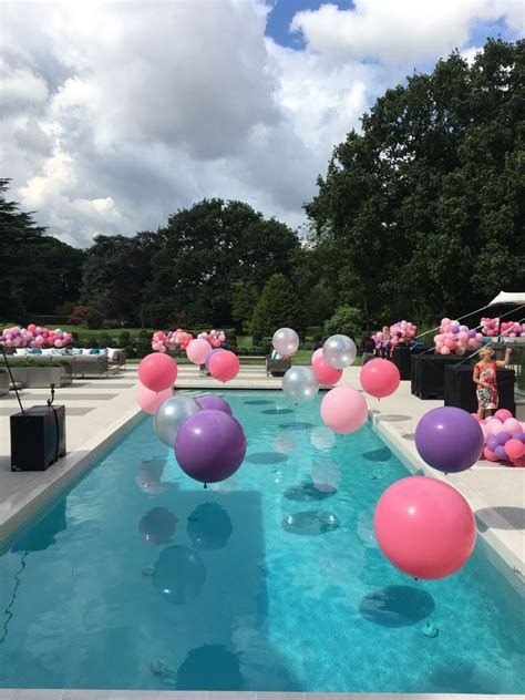 Bubblegum Balloons Pool Balloons Pool Birthday Party Pool Party