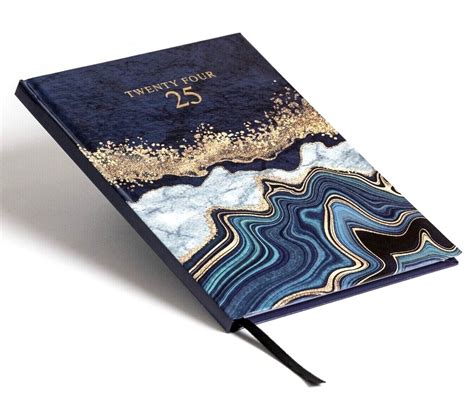 2024 2025 A5 Academic Week To View Diary Navy Marble Design Evelay
