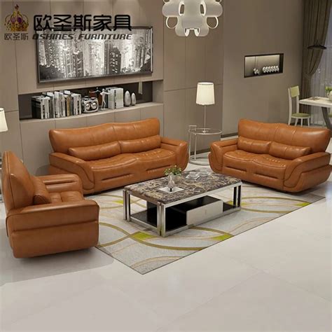 New Design Italy Modern Leather Sofa Soft Comfortable Livingroom Genuine Leather Sofa