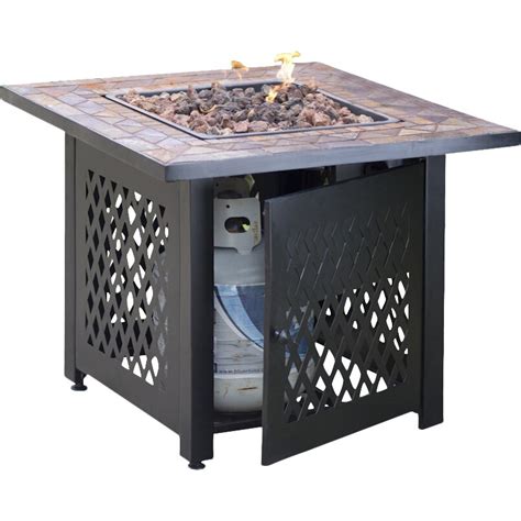Shop target for plow & hearth. Plow & Hearth Propane Gas Fire Pit Table with Tile Mantel ...