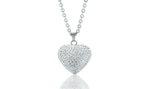 Heart Pendant Necklace With Swarovski Crystal Elements