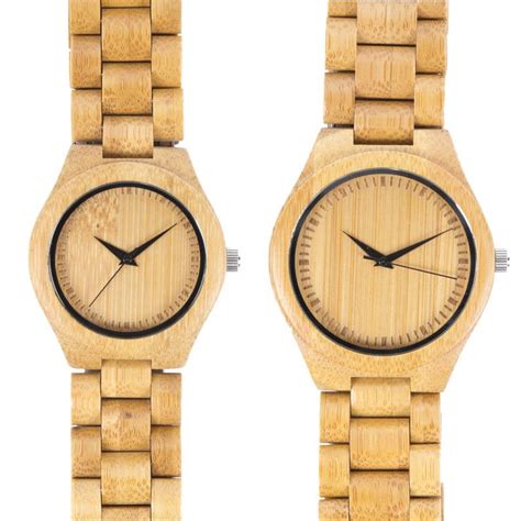 Bamboo Wooden Watch Wristwatch Engraved With Personal Text Etsy