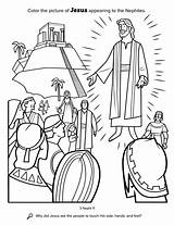 Coloring Church Jesus Lds Mormon Nephites Christ Children Printable Appears Activities Americas Appearing Gospel sketch template