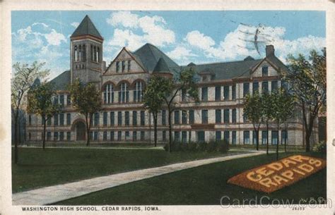 Washington High School Cedar Rapids Ia Postcard