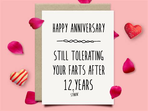 Funny 12th Anniversary Card For Husband Silk Anniversary T Etsy