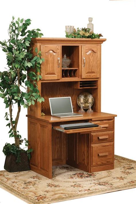 Flat Top 42 Computer Desk With Hutch Top From Dutchcrafters Amish