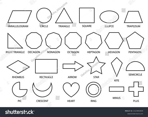 Basic Shapes Geometric Form Collection Primary Stock Vector Royalty