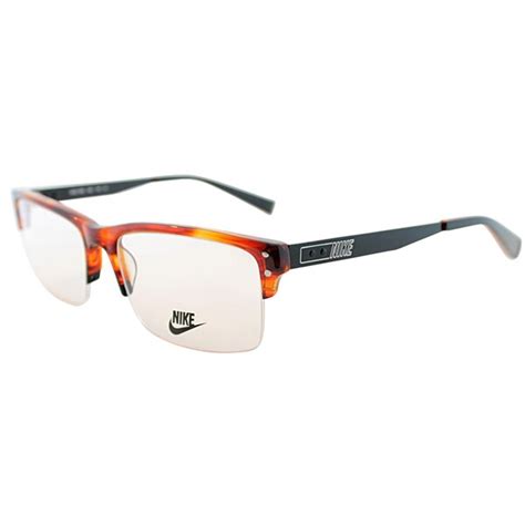 Nike Men S Nike 7208 603 Tortoise Brown Plastic Semi Rimless Eyeglasses Free Shipping Today
