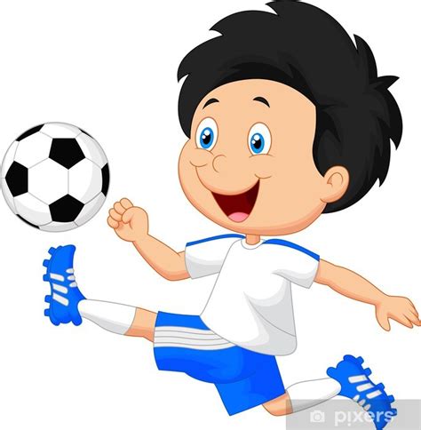 Cartoon Boy Playing Football Sticker Pixers We Live To Change