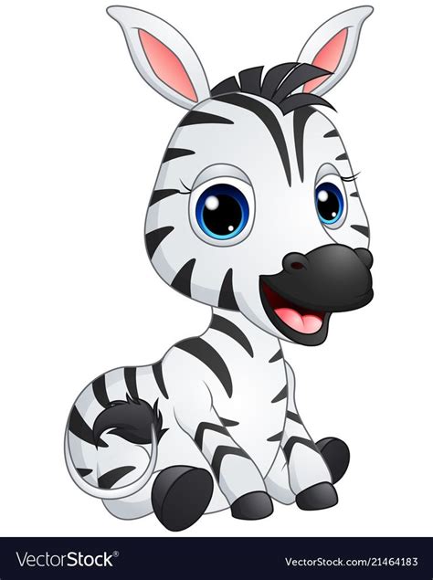 Cute Baby Zebra Cartoon Royalty Free Vector Image Desenho De Zebra
