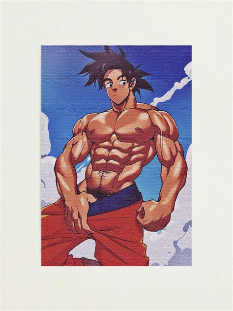 Sexy Bara Goku Male Saiyan Dragon Ball Photographic Print By Theereko Redbubble