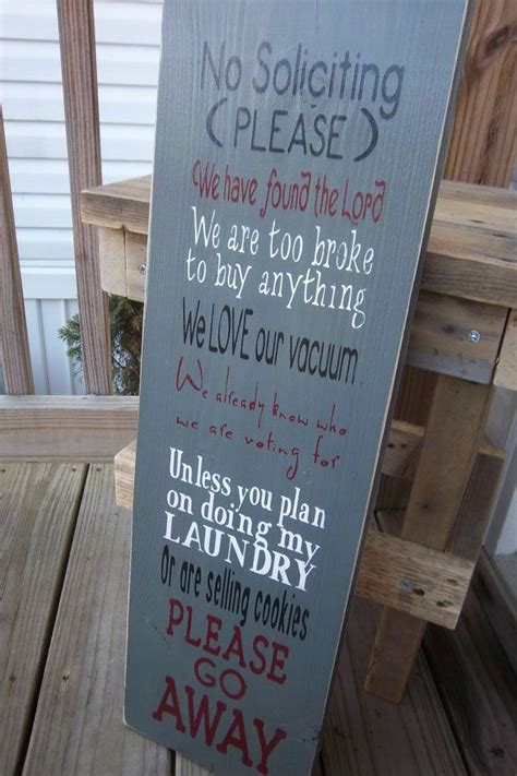 Rustic Sign No Soliciting Sign Funny By Sawdustandsunshowers Rustic