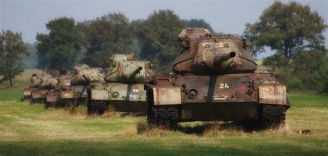 M47 Patton Tanks In A Field Germany 52°52148n 7°26137e Armor