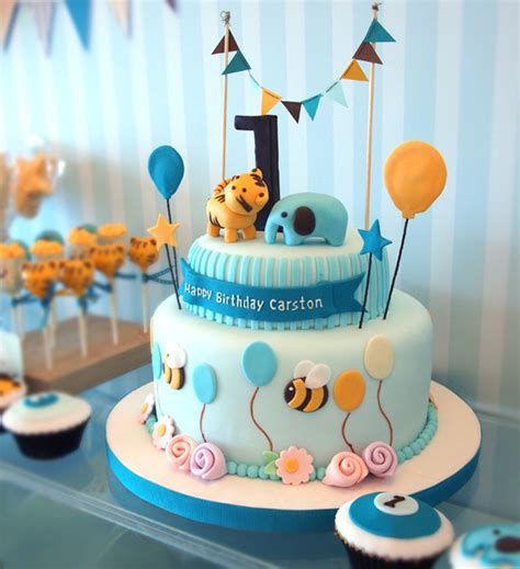With decorations such as balloons, swirl decorations, and banners, you can be sure this party will make guests say, oh boy! 15 Baby Boy First Birthday Cake Ideas