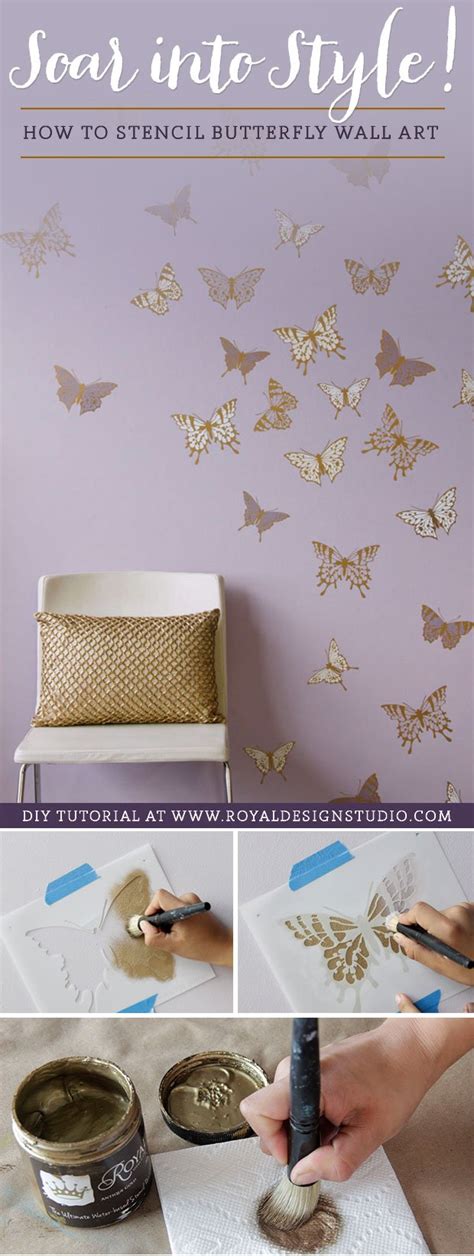 How To Stencil Tutorial Butterfly Wall Art For Cute Girls