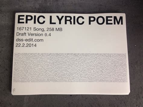 Epic Lyric Poem Poetry Will Be Made By All