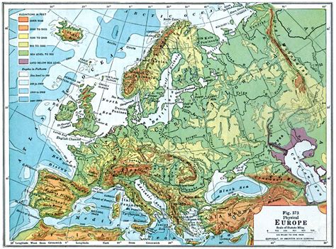 Europa Harta Formelor De Relief Harta Pe Regiuni