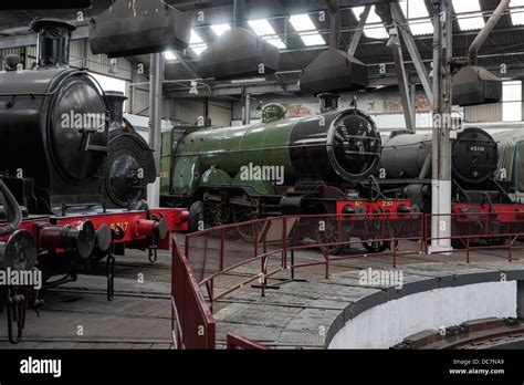 Preserved Steam Locomotives In The Barrow Hill Roundhouse Derbyshire