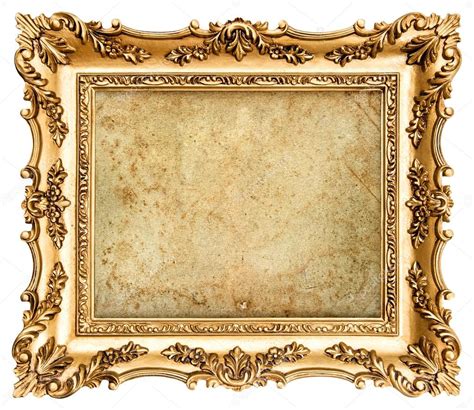 Baroque Style Golden Picture Frame With Canvas Stock Photo By