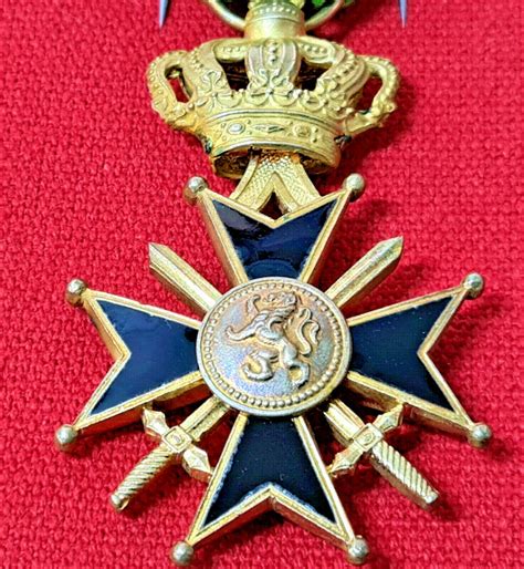 Vintage Ww2 Belgium Military Cross 1st Class Medal 25 Years Service