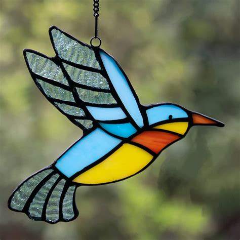 Hummingbird Stained Glass Suncatcher Bird Stained Glass Window Hangings