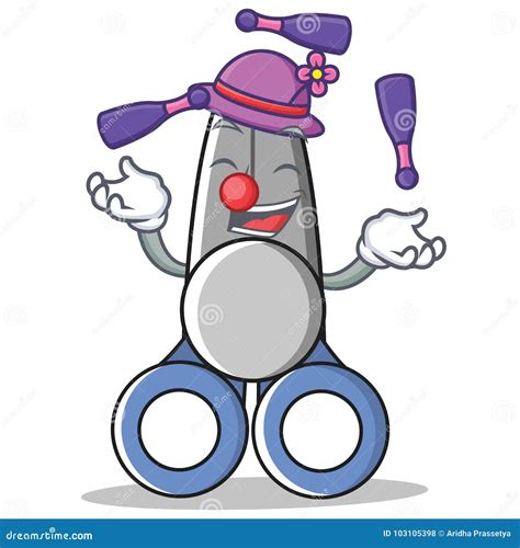 Juggling Scissor Character Cartoon Style Stock Vector Illustration Of