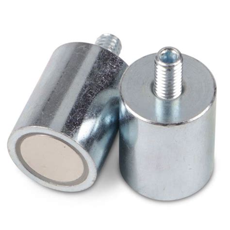 Ndfeb Magnete Cilindrico Con Base Con Perno Filettato Corpo In Acciaio