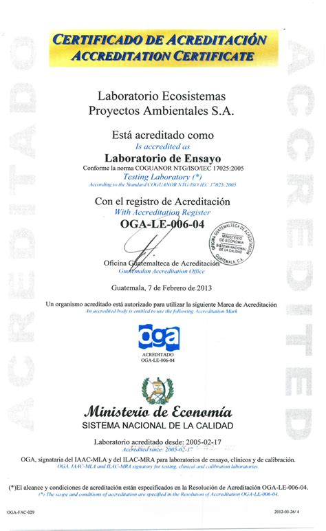 Certificado De Acreditación Ecosistemas