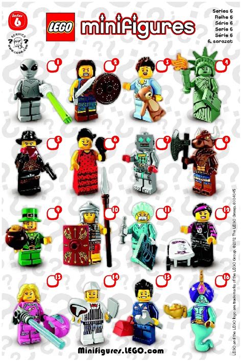 8827 Lego Minifigures Series 6 Lego Instructions And Catalogs Library