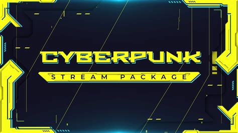 Cyberpunk Twitch Overlay Clean Futuristic Stream Package Youtube