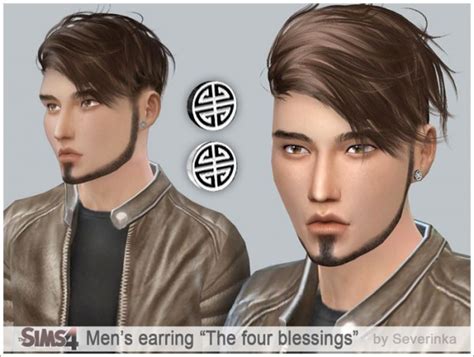 Sims By Severinka Mens Earrings Set On Left Ear Sims 4