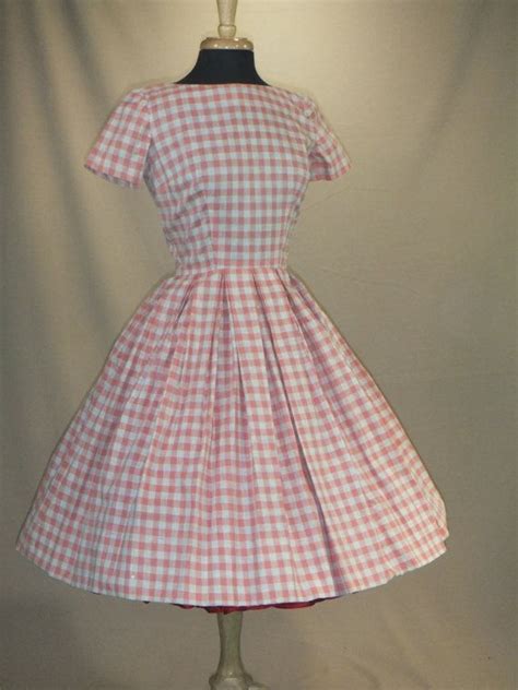 Vintage 1950s Gretas Gingham Rockabilly Swing Day Dress Etsy Day