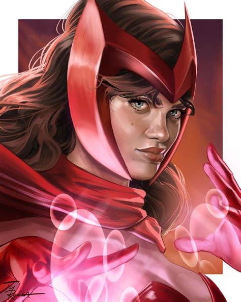 Scarletwitch Portrait Painting By Tyromsa On Deviantart Marvel Heroes