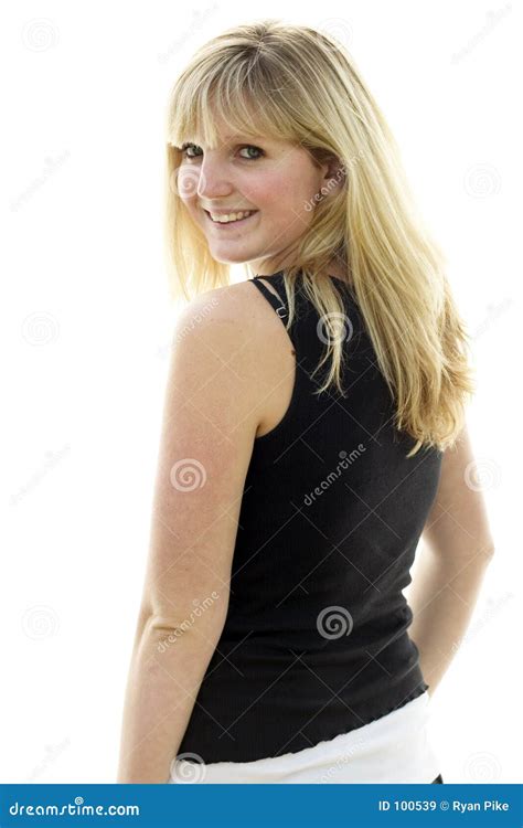 Young Woman Turning Around 2 Stock Image Image Of Adult Head 100539