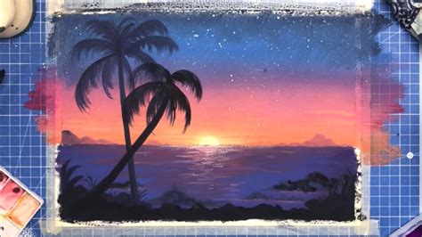 Ep05 How To Draw Sunset At The Beach Scenery สอนวาดทิวทัศน์ทะเลตอน