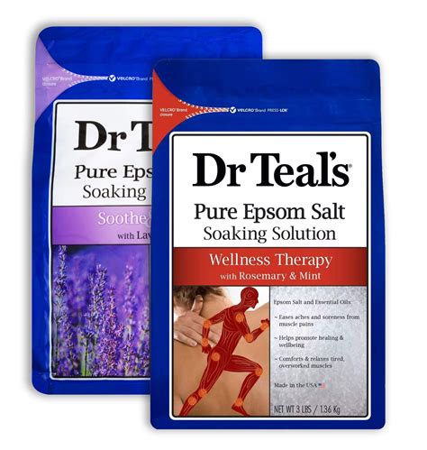 Dr Teals Epsom Salt Bath Combo Pack 6 Lbs Total Soothe And Sleep With Lavender And Wellness