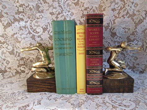 Vintage Brass Bookends Man Shooting Bow And Arrow Etsy Bookends
