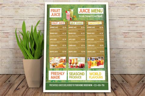 Juice Menu Templates 13 Free And Premium Download