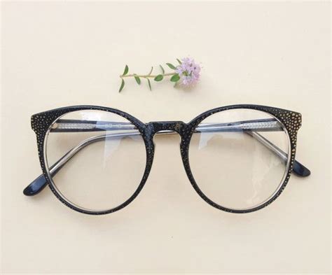 Vintage Polka Dots Frames 80s Black Rounded Designer Hipster Eyeglasses Nos Sunglasses