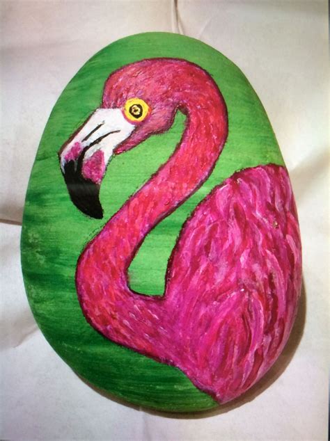 Flamingo By Hev Rock Painting Designs Rock Crafts Painted Rocks Craft