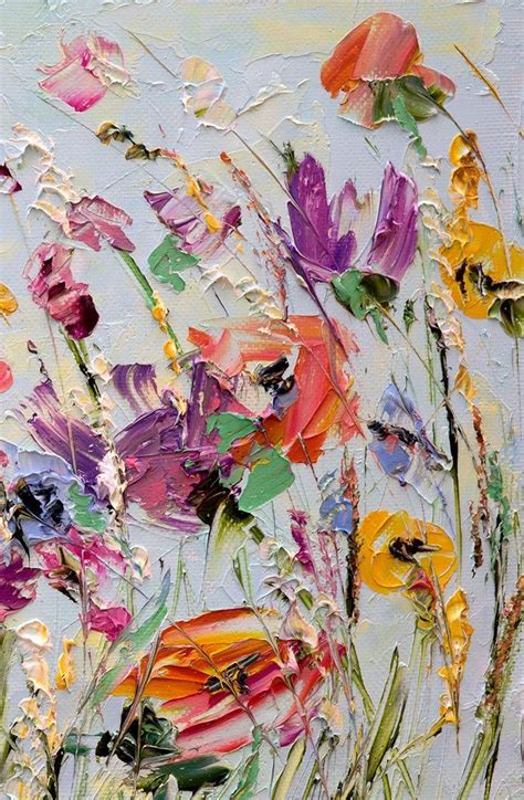Lgem Lde Blumen Spachtel Malerei Auf Leinwand Abstrakte Etsy