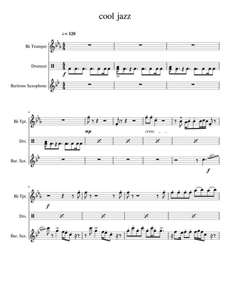 Cool Jazz Sheet Music For Trumpet Percussion Baritone