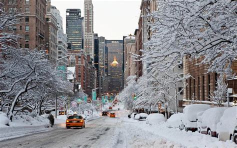 Winter Snow New York City A Pondering Mind